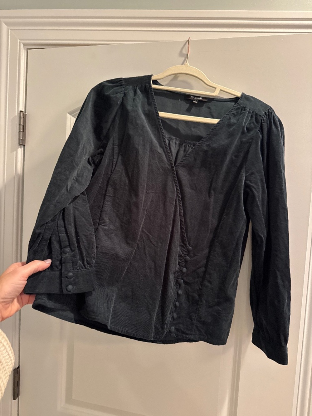 Forest green, corduroy blouse